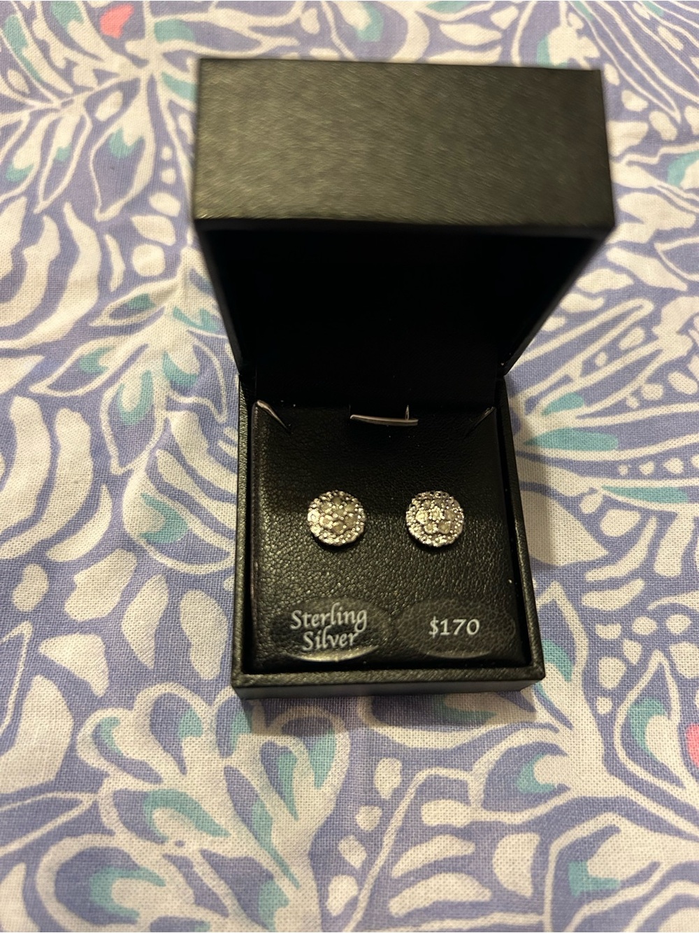 Sterling Silver 💎 Diamond Stud Earrings - Fine Jewelry New $170